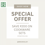 Save ₹200 on cookware set purchases with The Indus Valley 2025 offer