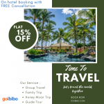 Goibibo-Flat 15% off on hotel bookings with FREE Cancellation