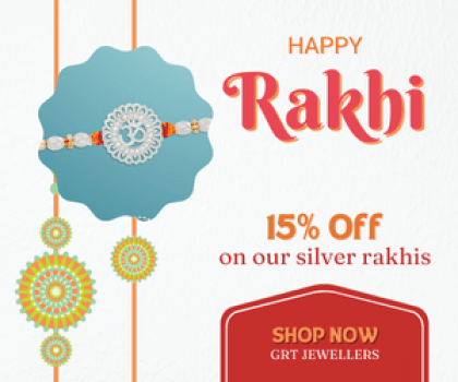 GRT Jewellers Get Upto 15% OFF On Silver Rakhi's Starting At Best Price