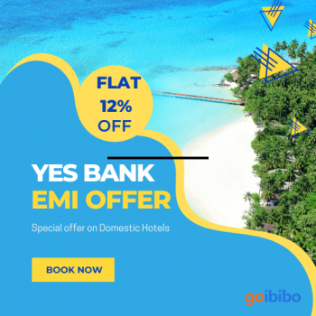 Goibibo- Yes Bank EMI offer Flat 12% off on Domestic Hotels