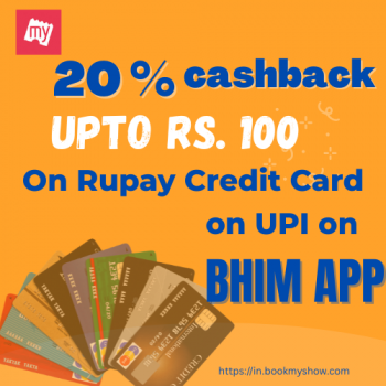BookMyShow- 20% cashback upto 100 RS