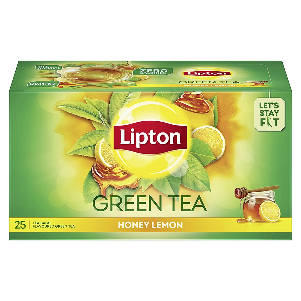 Lipton honey lemon green tea | Zero calories -improves metabolism & reduces waist, 25pcs