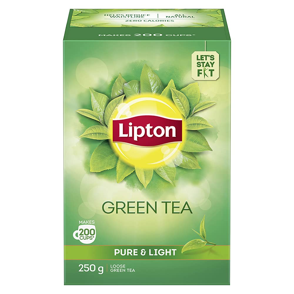 Lipton pure & light loose green tea | zero calories – improves metabolism and reduces waist | 250 g pack