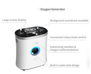 Hesley Oxygen Concentrator 5 Litres, ≥ 90% High Purity Oxygen Machine Lepu Series