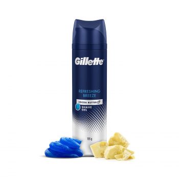 Gillette Shaving Gel Refreshing Breeze with Cocoa Butter 195 ml, White
