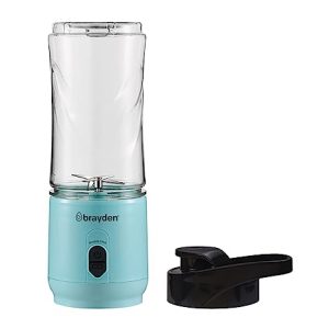Brayden Fito Atom Portable Blender | Smoothie, Milk Shake, Protien Shake and Fresh Juice | Handy Travel Juicer | 2000 mAh Rechargeable Battery | 3.7V Copper Motor | 400ml Tritan Jar (Blue)