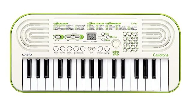 Casiotone Mini Keyboard SA-50 with Piano tones, White