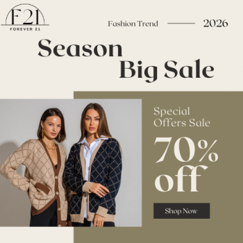 Forever 21 - Get upto 70% off on (End of Season Sale)