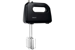 Philips HR3720/10 300 Watt Lightweight Hand Mixer, Blender with 5 speed control settings, stainless steel accessories and 2 years warranty with 2 Attachments (Non-slip Grip, Black) 