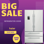 Haier520L black glass 4-door lumiere refrigerator get upto 39% off best deal