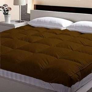 Jaipur Linen King Size Finest Imported Super Microfiber Mattress Padding/Topper- Brown 72 Inch X 78 Inch