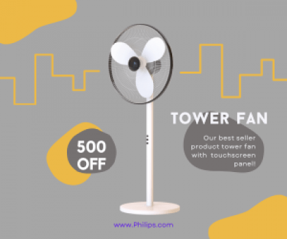 Flat ₹ 500 OFF on Tower Fan with Touchscreen Panel