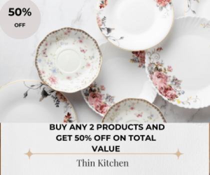 Buy any 2 products and get 50% off on total value