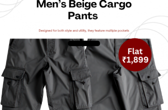 Lawman PG3 : Men’s Beige Cargo Pants Straight Fit – ₹1,899