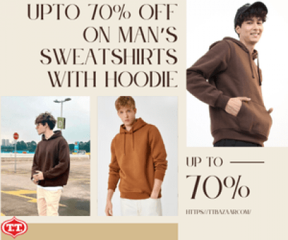 TT Bazzar-upto 70% Off On Man's Sweatshirt With Hoodie