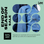 Lee- End Of Season Sale. Flat 50% OFF