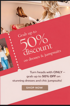 Only India-Grab up to 50% discount on dresses & jumpsuits.