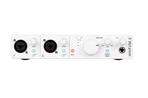 Arturia MiniFuse 2, 2in / 2out USB-C Audio Interface with 2 Mic/Line/Instrument Preamps, Built-in USB Hub, Loopback and Included Software Bundle - Mac/PC (White) 