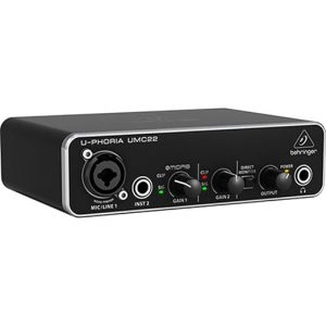 Behringer U-PHORIA UMC22 Audiophile 2x2 USB Audio Interface with MIDAS Mic Preamplifier 