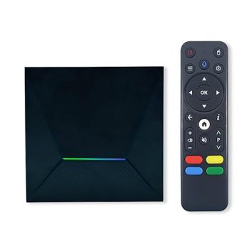 7SEVEN® 4K Android TV Box Amlogic S905W2 Quad-Core CPU 4GB 32GB 2.4G/5G WiFi Bluetooth 5.0v Android 12 OS with OTA Upgrade Support 4K at 30fps, Optical Input for 5.1 Speaker, External Storage Device