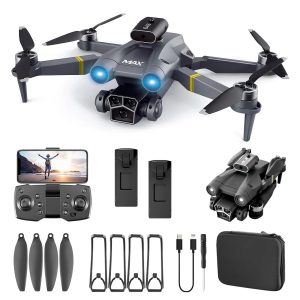 Aerial view drone flying over landscape capturing scenery photo