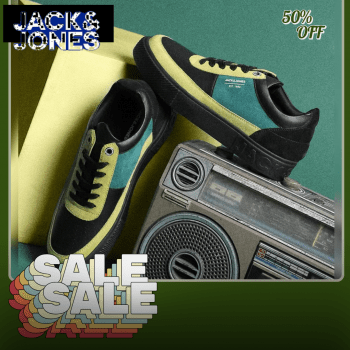 Jack & Jones - Black Color blocked Leather Sneakers - 30% Off⛸️