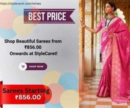 Sarees Starting at ₹856.00 in StyleCaret's Collection!"