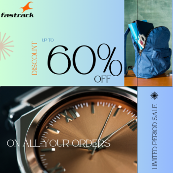 Fastrack- Limited period Sale! Save upto 60% on all your orders