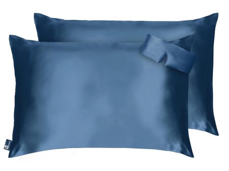 Mulberry Silk Pillow Cover Set of 2 with Sleeping Eye Mask 