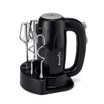 Lifelong LLHM02 300 W Regalia Plus Hand Mixer with Stand for Mixing Cake Batter and Atta | 2 Dough Steel Hooks, 2 Whiskers/Beaters (1 Year Warranty, Black)