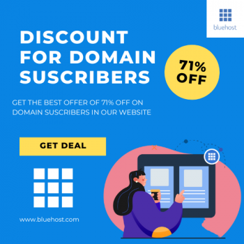 Bluehost- 71% Off For Domain Suscribers