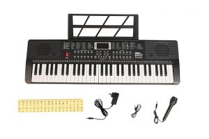 Intern INT-KB-6101, 61 Keys Touch Response Portable Piano Keyboard with Microphone 