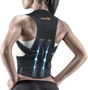 kossto Free Size Premium Magnetic Back Brace Posture Corrector Therapy Shoulder Belt for Lower & Upper Back Pain Relief with Back Support Plates Man & Woman Medium (Universal SIZE) (Posture Corrector Belt)