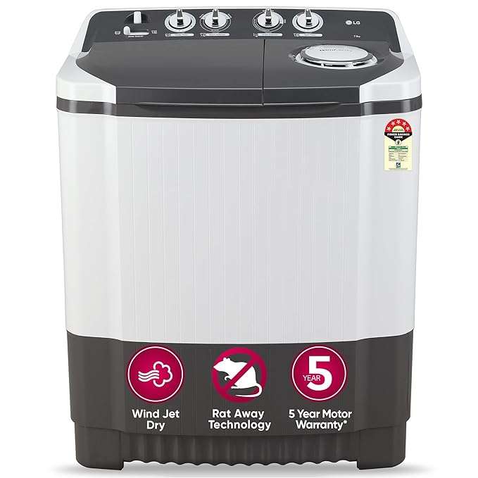 LG 7 Kg 5 Star Wind Jet Dry SemiAutomatic Top Loading