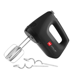 Cello Supreme Plus Hand Beater | Hand Mixer | Beater - Easy Mix, Powerful 400 Watt Motor | 5 Speed Control | Dough Hooks and Strip Beater attachments | 1 Year Warranty | Black