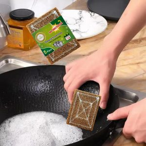 VARU Coconut Coir Scrubber for Utensils (Pack of 10) |Coconut Coir Scrubber for Dishes Eco-Friendly Home Products