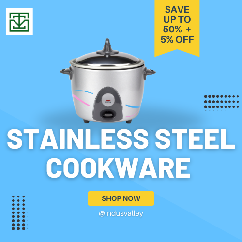 Stainless steel cookware on sale with up to 50% off plus extra 5% discount