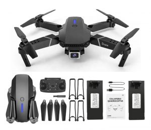 Foldable 4K drone with dual HD cameras and FPV live video for aerial photography