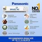 Panasonic 1 Ton 5 Star Wi-Fi Inverter Smart Split AC