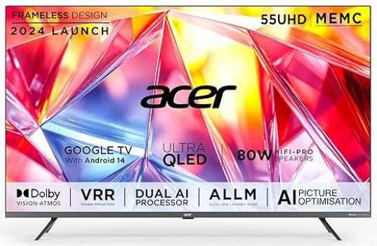 Acer 139 cm Super Series 4K Ultra HD Smart QLED Google TV 49% OFF Coupon Code & Updated Discount List On Amazon