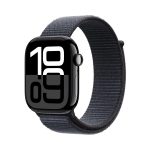 Apple Watch Series 10 [GPS 46 mm] Smartwatch with Jet Black Aluminium Case with Ink Sport Loop. Fitness Tracker