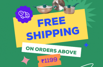 Free shipping offer on cookware orders above ₹1199