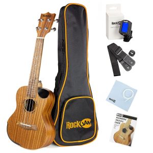 RockJam Premium Concert Ukulele Kit with Tuner, 