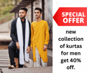 new collection of kurtas for men get 40% off.