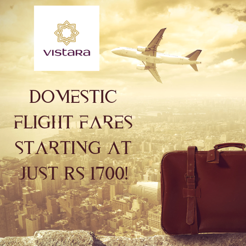 Domestic flight fares starting at just Rs 1700!