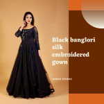 Black banglori silk embroidered gown