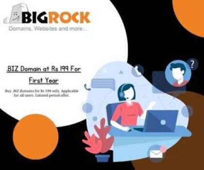 Bigrock .BIZ Domain at Rs 199 For First Year