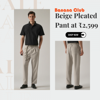 Beige Pleated Pant – Premium Look at ₹2,599