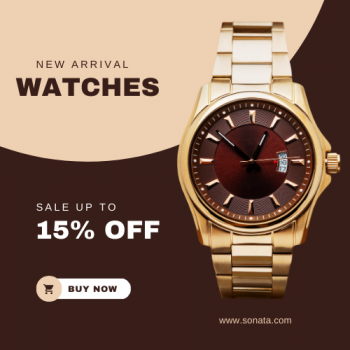 Sonata Coupons- Extra 15% Discount on Watches