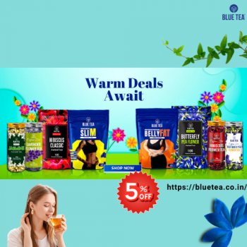 Blue Tea extra 5% discount on prepaid orders!